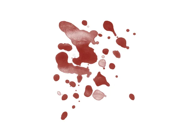 Красные Брызги Крови Выделенные Белом Фоне — стоковое фото