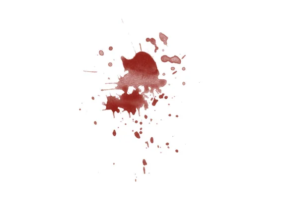 Digitálně Vykreslené Červená Krev Stříkance Skvrny Izolované Bílém Pozadí — Stock fotografie