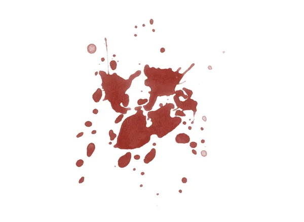 Красные Брызги Крови Выделенные Белом Фоне — стоковое фото