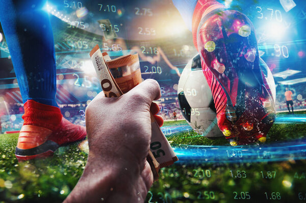 Person wins football bets on an website