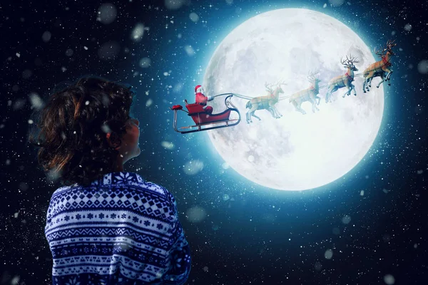 Weihnachtsmann Schlitten Bereit Für Geschenke — Stockfoto
