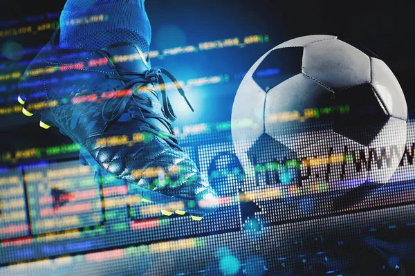 Internet Nätverk Direktsänd Fotbollsmatch — Stockfoto