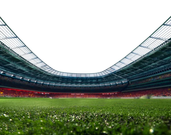 Сучасний Вид Футбольний Стадіон Зеленою Травою — стокове фото