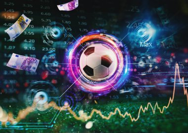 Online bet and analytics and statistics for soccer clipart