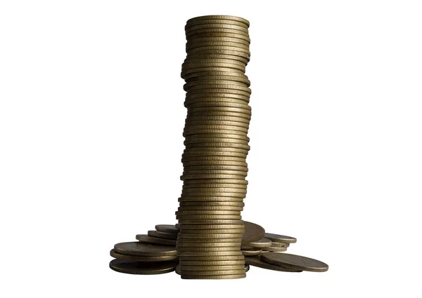 Pile Golden Money Coins Richness Concept — ストック写真