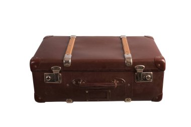 Vintage leather suitcase. travel and business concept