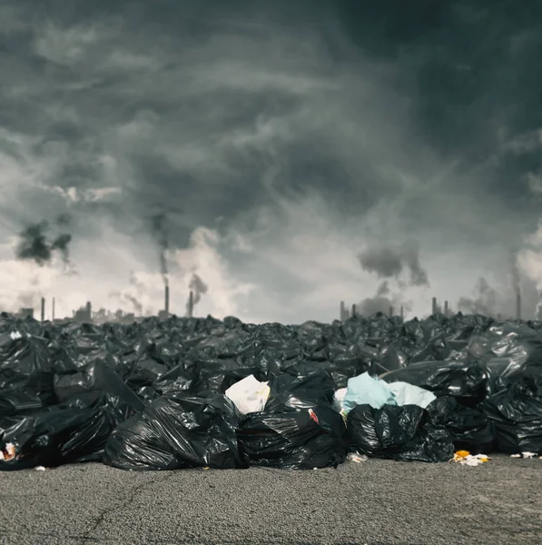 Environment Damaged Garbage Pollution Ecology Concept — Foto Stock