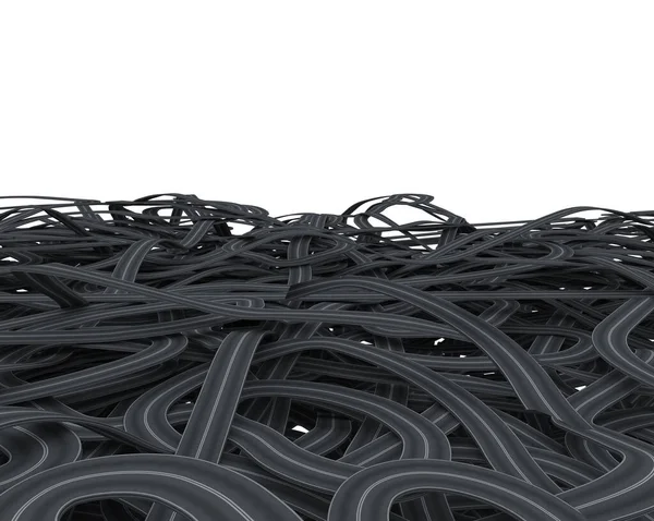 Tangled Roads Doubts Which Way Rendering — Stok fotoğraf