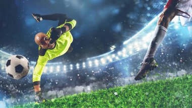 Futbol stadyumunda yakın çekim sahnesi