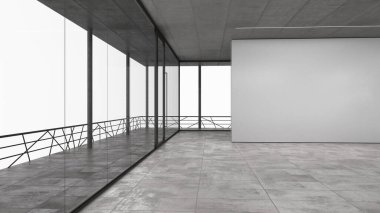 Real estate sale concept of house in interior project. 3d rendering