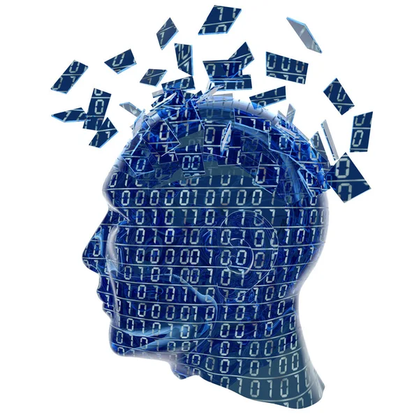 Θεωρία Τεχνητής Νοημοσύνης Κεφαλή Κατασκευασμένη Από Κώδικα Υπολογιστή — Φωτογραφία Αρχείου