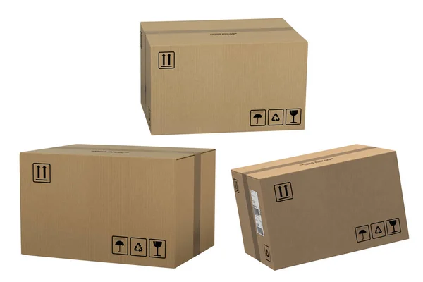 Cardboard Boxes Shopping Delivery Moving Concept Render — Stock Photo, Image