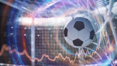Closeup of a soccer ball against the net