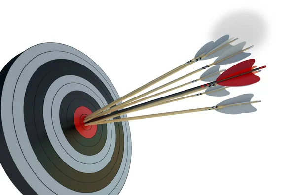 Target Hit Concept Aim Success Render — Stock Photo, Image