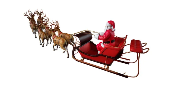 Santa Claus Sleigh Ready Deliver Presents Render — Zdjęcie stockowe