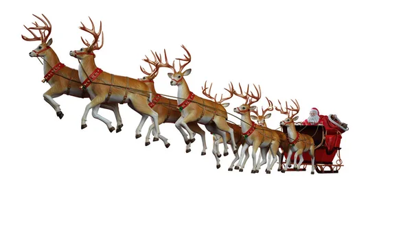 Santa Claus Sleigh Ready Deliver Presents Render — Stock Photo, Image