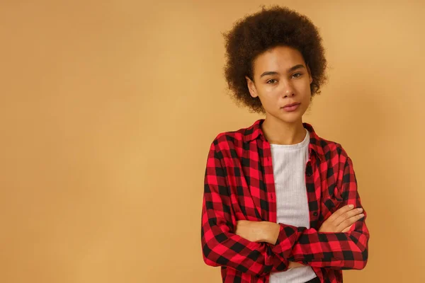 Thoughtful Serious Afro Woman Having Doubts Something — Stock Photo, Image