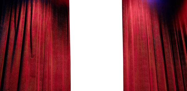Elegant Theater Stage Opened Red Curtain — Stock Photo, Image