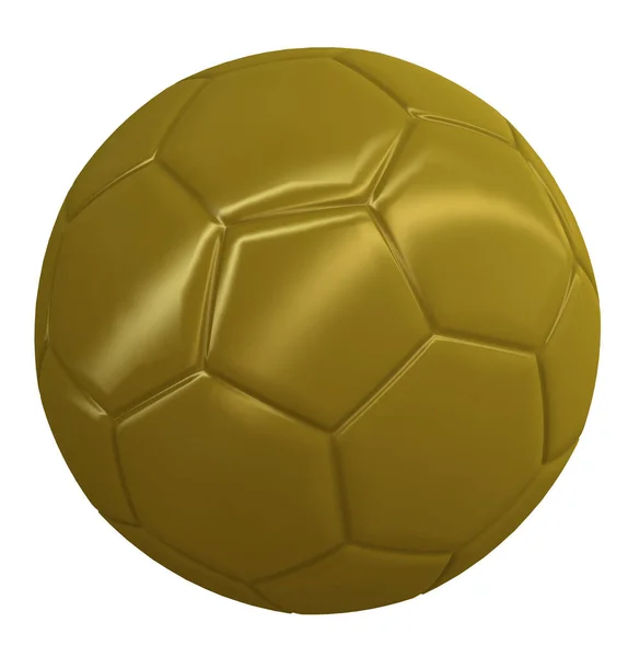 三维渲染一个用于足球比赛的金色方球 — 图库照片