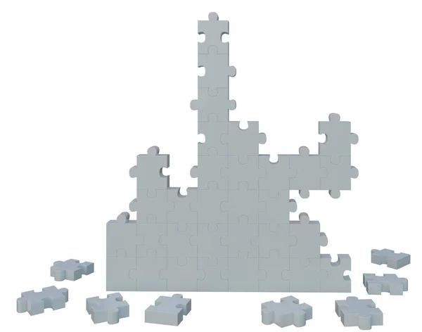 Rendering Muro Fatto Puzzle — Foto Stock