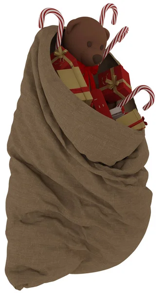 Santa Sack Full Xmas Gifts Ready Deliver — Stock Photo, Image