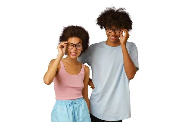 Çiftin Gözlüklerle Görme Sorunu Var — Stok fotoğraf