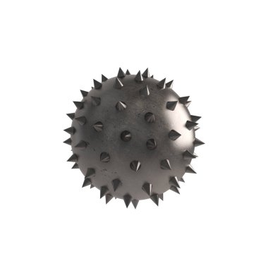 Iron ball with spikes. Concept of difficult and obstacle. 3d rendering