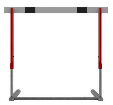 Obstacle course. Arduous path to achieve success. 3d rendering