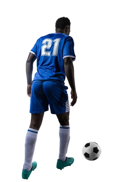 Jugador Juega Con Fútbol Partido —  Fotos de Stock