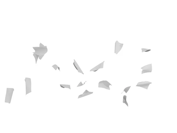 Geïsoleerde Weergave Van Een Vliegend Papier — Stockfoto