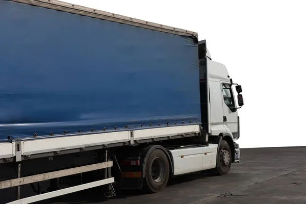 Geïsoleerde Snelle Vrachtwagen Klaar Pakketten Leveren — Stockfoto
