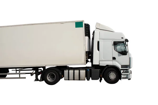 Geïsoleerde Snelle Vrachtwagen Klaar Pakketten Leveren — Stockfoto