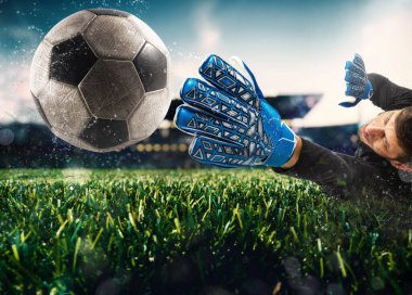 Futbol stadyumunda yakın çekim sahnesi