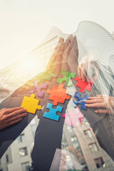 Group of people working together in the office