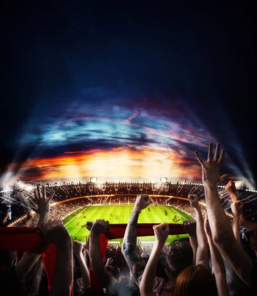 Supporters Who Incite Team Stadium — Stock Photo, Image