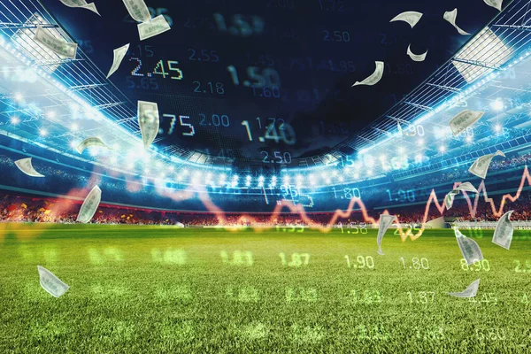 stock image Online bet and analytics and statistics for soccer