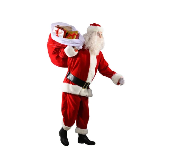 Santa Claus Siap Untuk Memberikan Hadiah Untuk Natal — Stok Foto