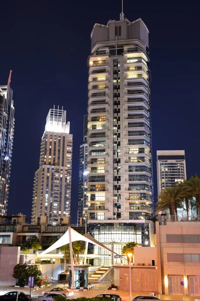 Dubai Förenade Arabemiraten November Nattbelysningen Dubai Marina Den November 2019 Royaltyfria Stockfoton