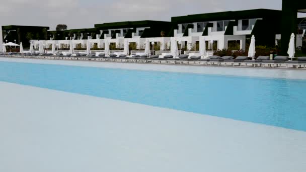 Medence Mellett Modern Luxus Hotel Antalya Törökország — Stock videók