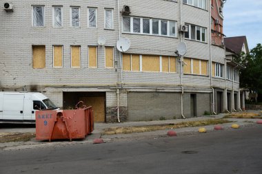BILA TSERKVA, UKRAINE - 29 Haziran: Şehir, 29 Haziran 2025 'te Ukrayna' nın Bila Tserkva kentinde 18 Rus Geran-2 Shakhed -136 savaş uçağı ve bir balistik füze tarafından gece bombardımanı altındaydı.. 