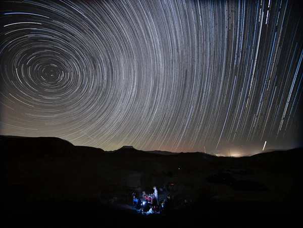 Turismo Verano Desierto Bajo Vía Láctea Estrellas Románticas — Foto de Stock