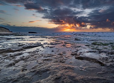 İsrail 'de deniz tatili. Romantik deniz manzarası.