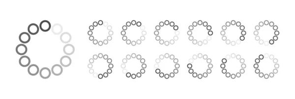 Buffering Iconos Carga Circular Vector Video Ready Animation Gif Todos — Archivo Imágenes Vectoriales