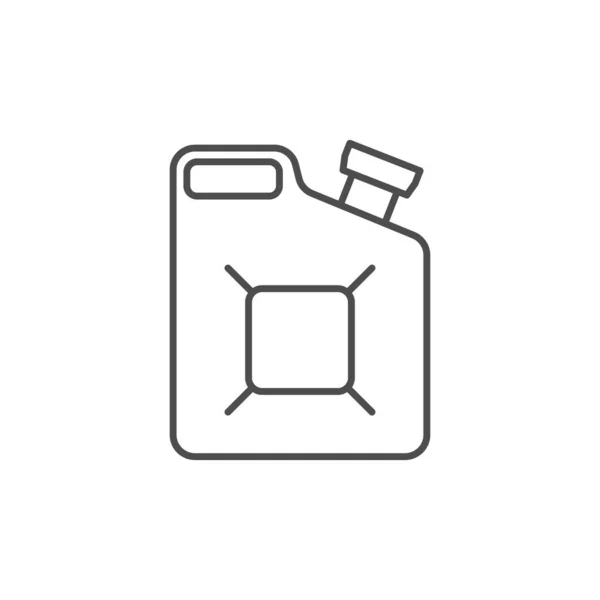 与罐体相关的矢量线形图标 钢铁球衣可以 汽油可以 燃料容器 矢量轮廓在白色背景上孤立 可编辑笔划 — 图库矢量图片