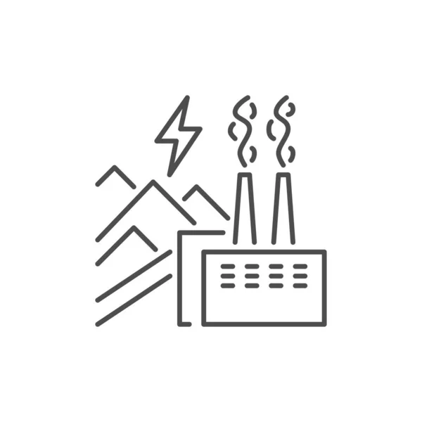 Vektorová Lineární Ikona Pro Uhelnou Továrnu Tepelná Elektrárna Převést Spalování — Stockový vektor