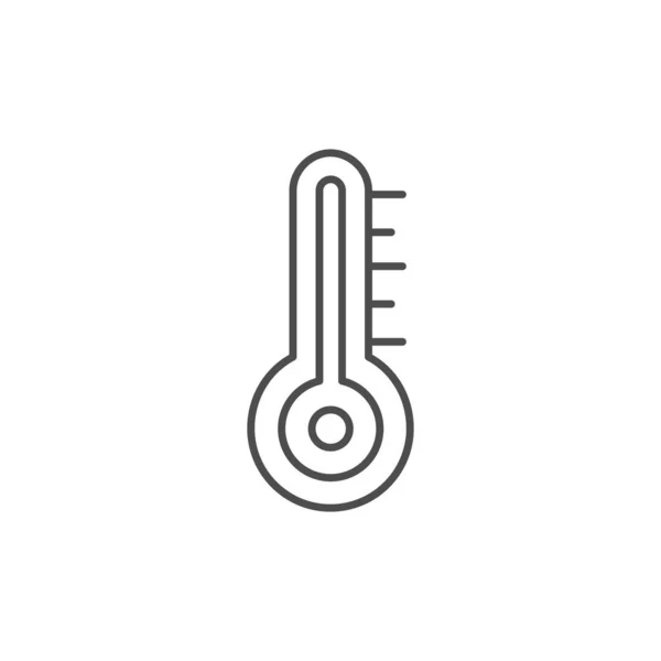 Thermometer Gerelateerde Vector Lineair Pictogram Luchttemperatuurmeting Vector Schema Illustratie Geïsoleerd — Stockvector