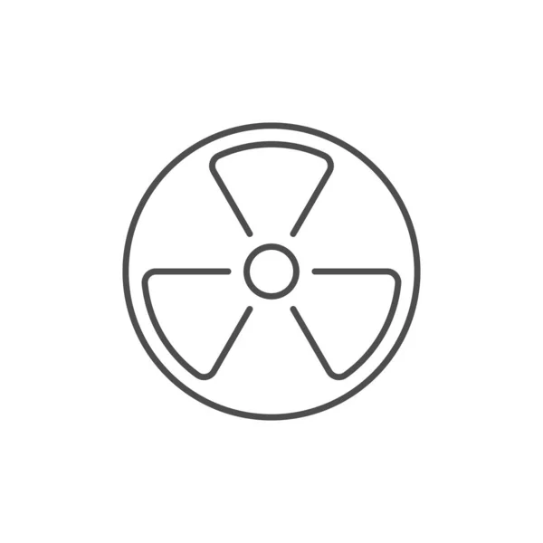 Strahlungszeichenbezogenes Lineares Vektor Symbol Kernenergie Ikone Atomkraft Radioaktive Gefahr Vektorumrissillustration — Stockvektor