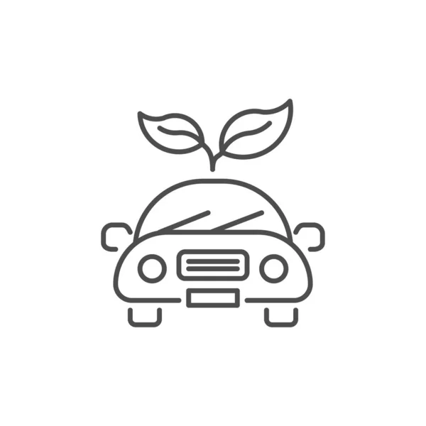 Eco Auto Vektor Lineární Ikona Vozidlo Šetrné Životnímu Prostředí Pomocí — Stockový vektor