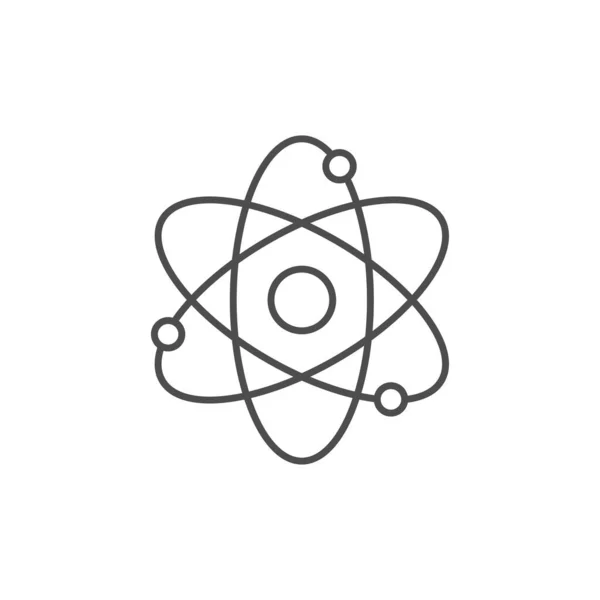 Atombezogenes Vektorliniensymbol Vektorumrissillustration Isoliert Auf Weißem Hintergrund Kernenergie Atomkern Mit — Stockvektor