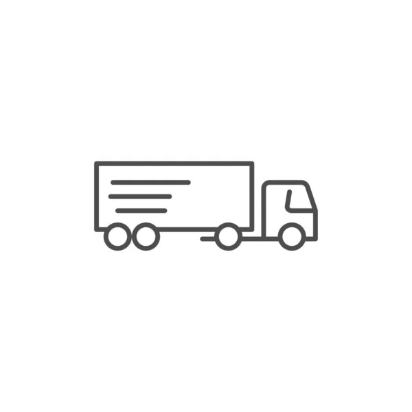 Icône Linéaire Vectorielle Liée Camion Camion Livraison Transport Marchandises Illustration — Image vectorielle